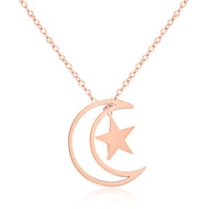 Cilla Jewels ketting Moon Star rosegoud Verguld