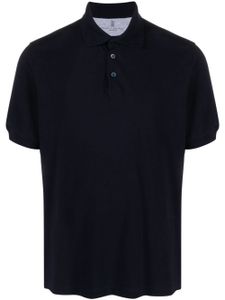 Brunello Cucinelli polo en piqué de coton - Bleu