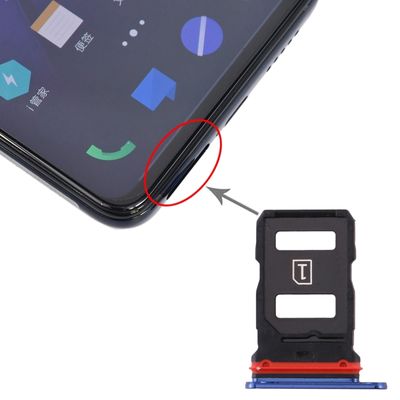 SIM-kaartlade + SIM-kaartlade voor Vivo iQOO Pro (Blauw)