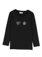 Chiara Ferragni Kids t-shirt en coton à ornements en cristal - Noir - thumbnail