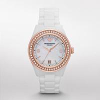 Emporio Armani White Dames Ceramica keramiek Rosegoud Ar1472