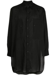 Yohji Yamamoto chemise longue à col pointu - Noir