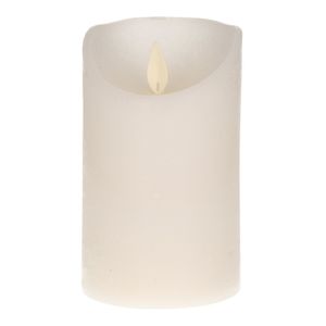3x Witte LED kaars / stompkaars met bewegende vlam 12,5 cm