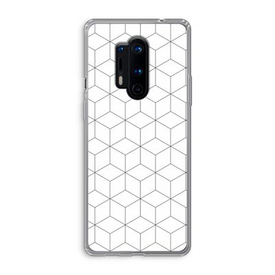 Zwart-witte kubussen: OnePlus 8 Pro Transparant Hoesje