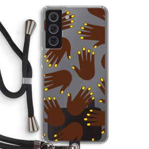 Hands dark: Samsung Galaxy S21 FE Transparant Hoesje met koord