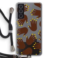 Hands dark: Samsung Galaxy S21 FE Transparant Hoesje met koord