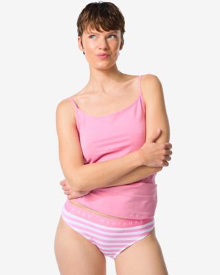 HEMA Damesslip katoen everyday tailleband strepen roze (roze)