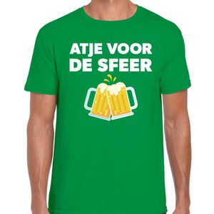 Atje voor de sfeer feest t-shirt groen voor heren