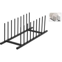Overige Merken Metalen bordenhouder 34.5x12.5 cm zwart Overige Merken Metalen bordenhouder 34.5x12.5 cm zwart