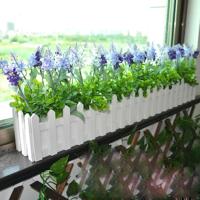 Houten plantenbak hek opslag houder bloempot met schuim formaat: 100 cm x 9 cm x 11 cm