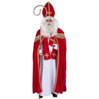 Sinterklaas verkleed kostuum - compleet met baard en snor - one size - volwassenen
