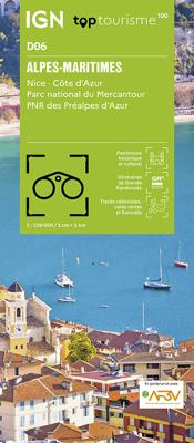 Wegenkaart - landkaart - Fietskaart D06 Top D100 Alpes-Maritimes | IGN - Institut Géographique National
