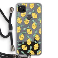 Citroenen: Pixel 4a Transparant Hoesje met koord