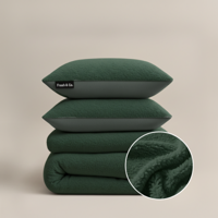 Dekbedovertrek Teddy - Groen - Tweepersoons (200x200 Cm) - Groen Microvezel Teddy - Effen - Fresh And Co - Dekbed-Discounter.nl