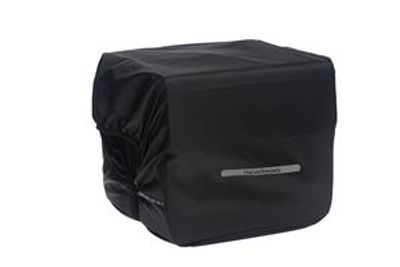 New looxs regenhoes dubbel - zwarte waterdichte polyester fietstas - reflectie - 40x97 cm