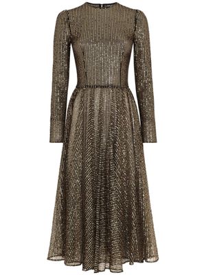 Dolce & Gabbana robe mi-longue évasée à sequins - Or