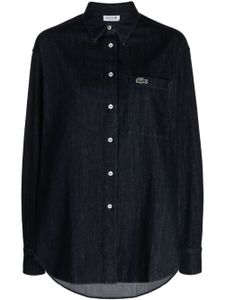 Lacoste chemise en jean à logo imprimé - Bleu