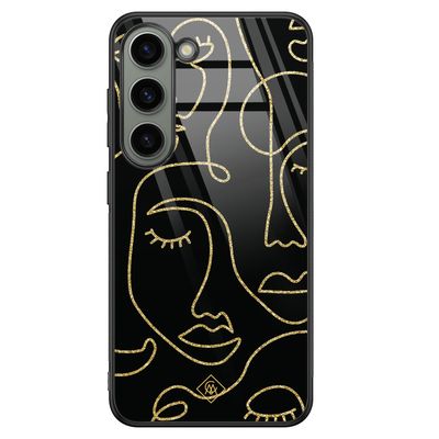 Samsung Galaxy S23 glazen hardcase - Abstract faces