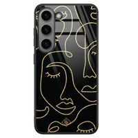 Samsung Galaxy S23 glazen hardcase - Abstract faces Samsung Galaxy S23 glazen hardcase - Abstract faces