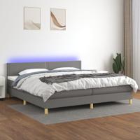 Boxspring met matras en LED stof donkergrijs 200x200 cm