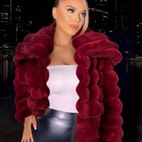 Dusty Pink Fuzzy Open Front Coat - Oversized Flannelette Jacket Burgundy / L