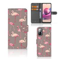 Xiaomi Redmi Note 10/10T 5G | Poco M3 Pro | Telefoonhoesje | Met pasjeshouder | Flamingo