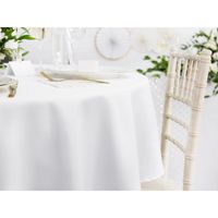 Tafelkleed/tafellaken rond - wit - 280 cm - polyester - Bruiloft tafelkleden