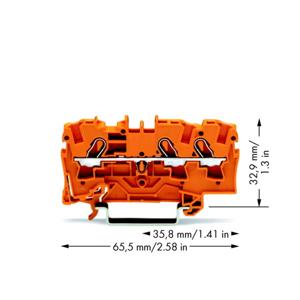 WAGO 2004-1302 Doorgangsklem 6.20 mm Spanveer Oranje 50 stuk(s)