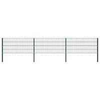 Schuttingpaneel met palen ijzer 522x80 cm groen