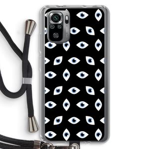 Eyes pattern: Xiaomi Redmi Note 10S Transparant Hoesje met koord