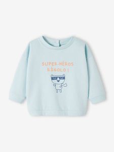 Babysweater met personaliseerbare ronde hals hemelsblauw