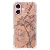 iPhone 16 Anti-Shock Hoesje Marmer Oranje