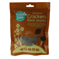Japanse bruine rijstcrackers zwarte sesam bio 60 Gram