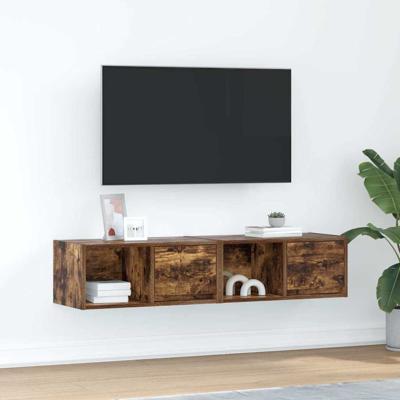 Tv-meubelen 2 st 60x31x25,5 cm bewerkt hout gerookt eikenkleur