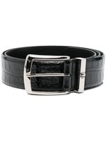 Philipp Plein ceinture en cuir à effet peau de crocodile - Noir - thumbnail