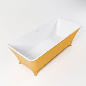 Vrijstaand bad Mondiaz Lundy | 170x75 cm | Solid surface | Ovaal | Ocher - Talc