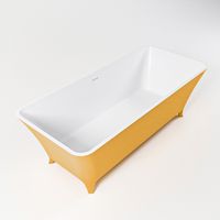 Vrijstaand bad Mondiaz Lundy | 170x75 cm | Solid surface | Ovaal | Ocher - Talc