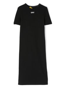 Off-White Kids robe en coton à logo imprimé - Noir