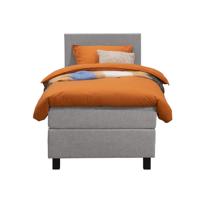 Leen Bakker - Boxspring Liv Egaal - Licht - 90x200 Cm - Vierkante Poot - Stof - Grijs