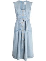 Acler robe en jean mi-longue Flaxton à coupe évasée - Bleu