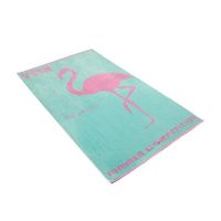 Vossen Vossen strandlaken Mister flamingo capri blue 100x180