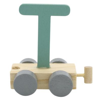 JeP kids houten treinletter T-groen