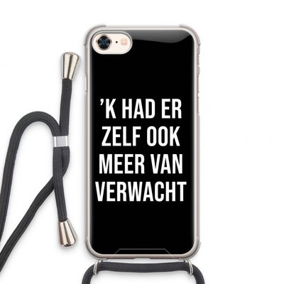 Meer verwacht - Zwart: iPhone 7 Transparant Hoesje met koord