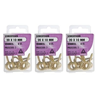 Deltafix Schroefogen - 24x - verzinkt metaal - 20 x 10 mm - ijzerwaren