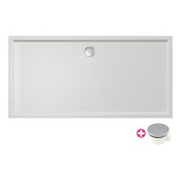 Douchebak Xenz Mariana | 180x90x4 cm | Incl.Afvoersifon-Chroom | Acryl | Rechthoekig | Wit glans