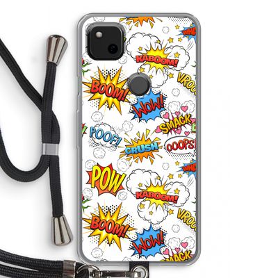 Pow Smack: Pixel 4a Transparant Hoesje met koord