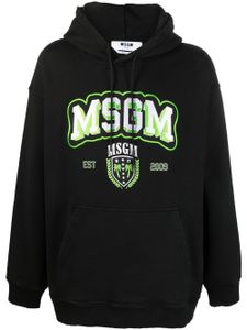 MSGM hoodie à logo imprimé - Noir