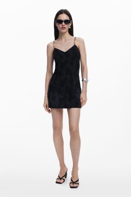Mini-jurk met kralen - BLACK - XL
