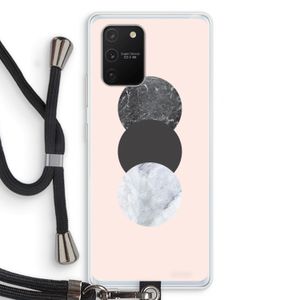 Marmeren cirkels: Samsung Galaxy S10 Lite Transparant Hoesje met koord