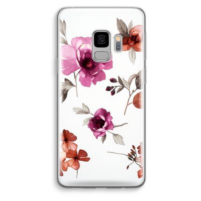 Geschilderde bloemen: Samsung Galaxy S9 Transparant Hoesje